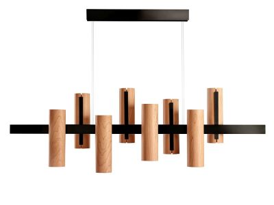 Black Note Keys LED Pendelleuchte von LZF Lamps: Moderne Hängeleuchte aus Holz und Schwarz.